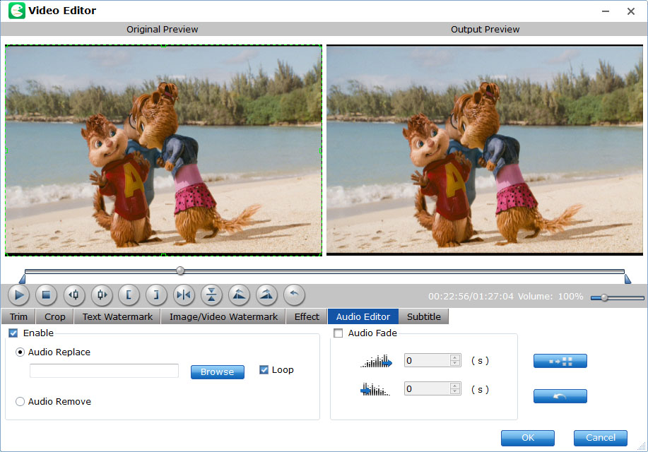Вкладка Audio Editor в EaseFab LosslessCopy
