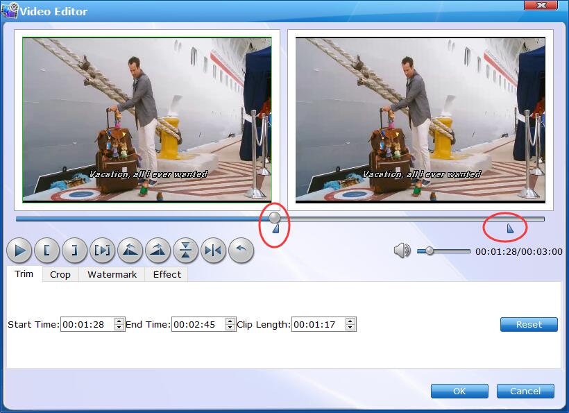 Редактор Trim в EaseFab Video Converter