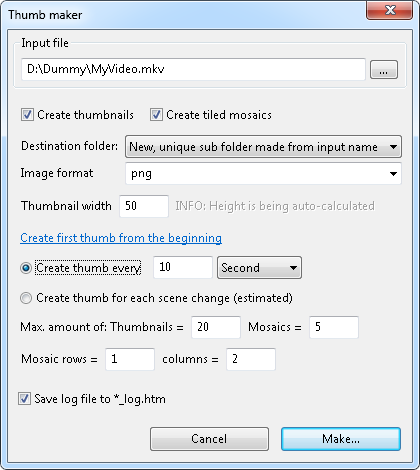 Инструмент Thumb Maker в FFQueue