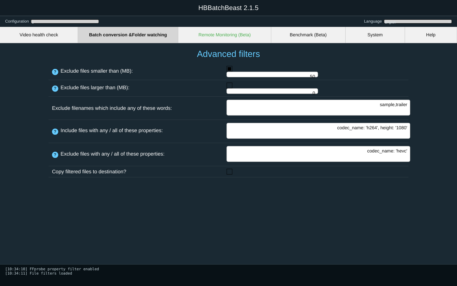 HBBatchBeast: расширенная фильтрация файлов по свойствам