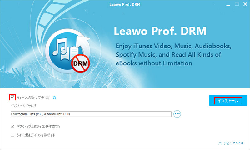 Установщик Leawo Prof. DRM в Windows с кнопкой установки