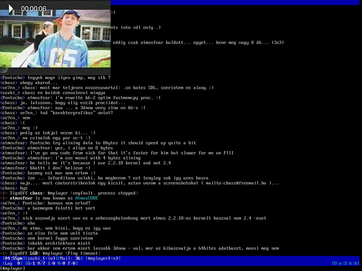 MPlayer в консоли с framebuffer-видеовыходом