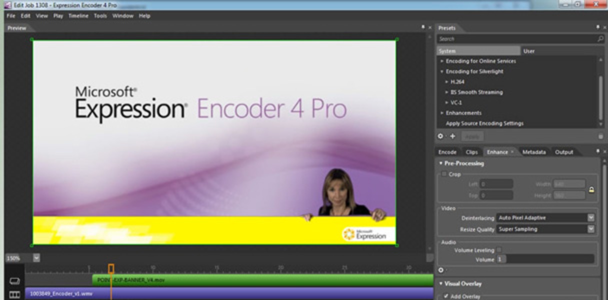 Expression Encoder 4 Pro с предпросмотром, таймлайном и несколькими дорожками