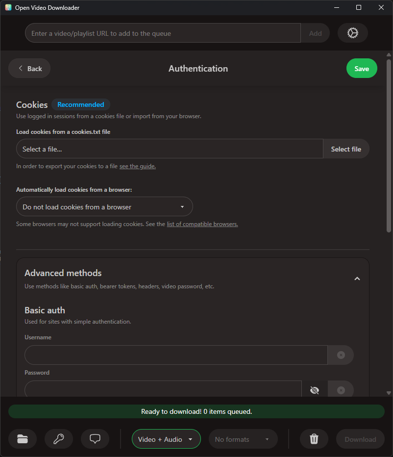Интерфейс Open Video Downloader: SponsorBlock и удаление отмеченных сегментов