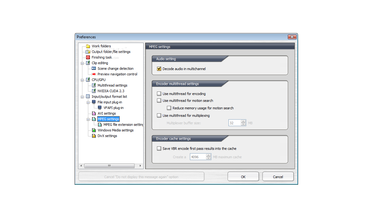 Параметры MPEG TMPGEnc XPress