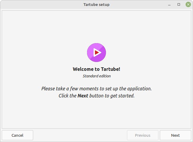 Мастер первичной настройки Tartube