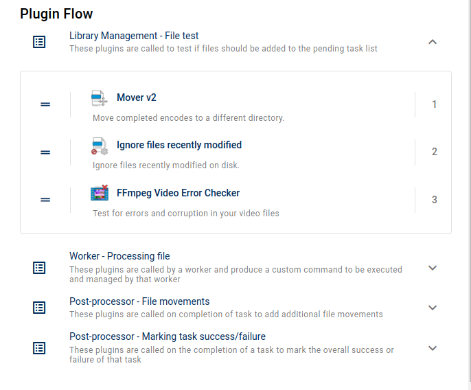 Plugin Flow с этапами File Test, Worker и Post-processor