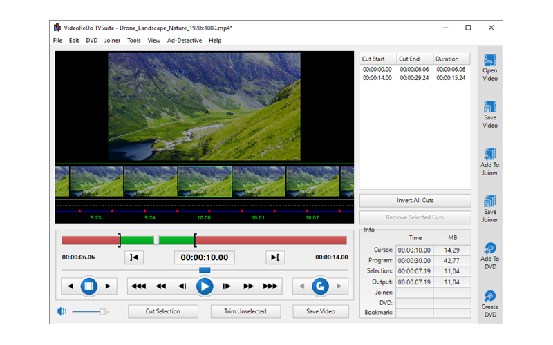 Интерфейс VideoReDo TVSuite