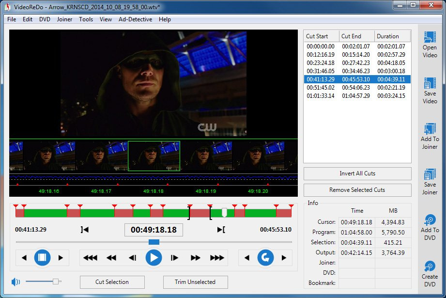 Интерфейс VideoReDo TVSuite