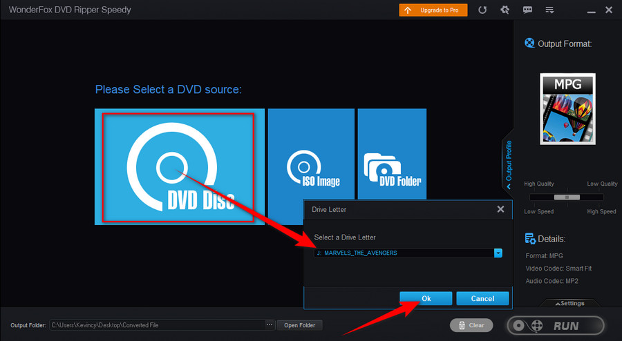 WonderFox DVD Ripper Speedy: выбор источника DVD Disc, ISO Image или DVD Folder