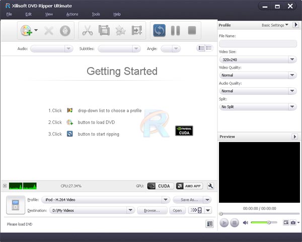 Главное окно Xilisoft DVD Ripper Ultimate