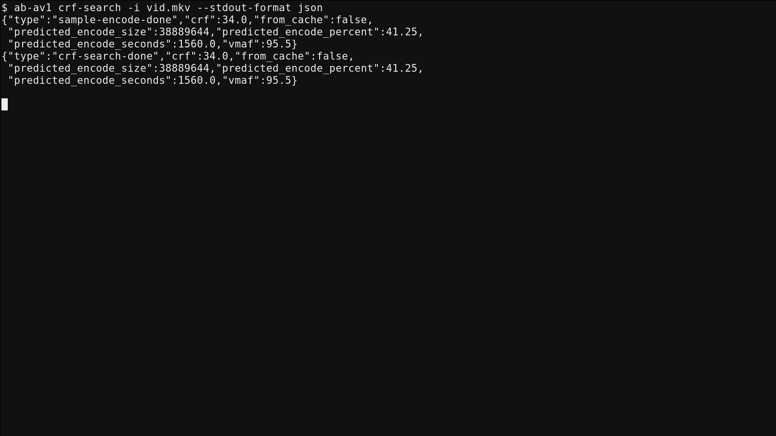 ab-av1: структурированный вывод для автоматизации