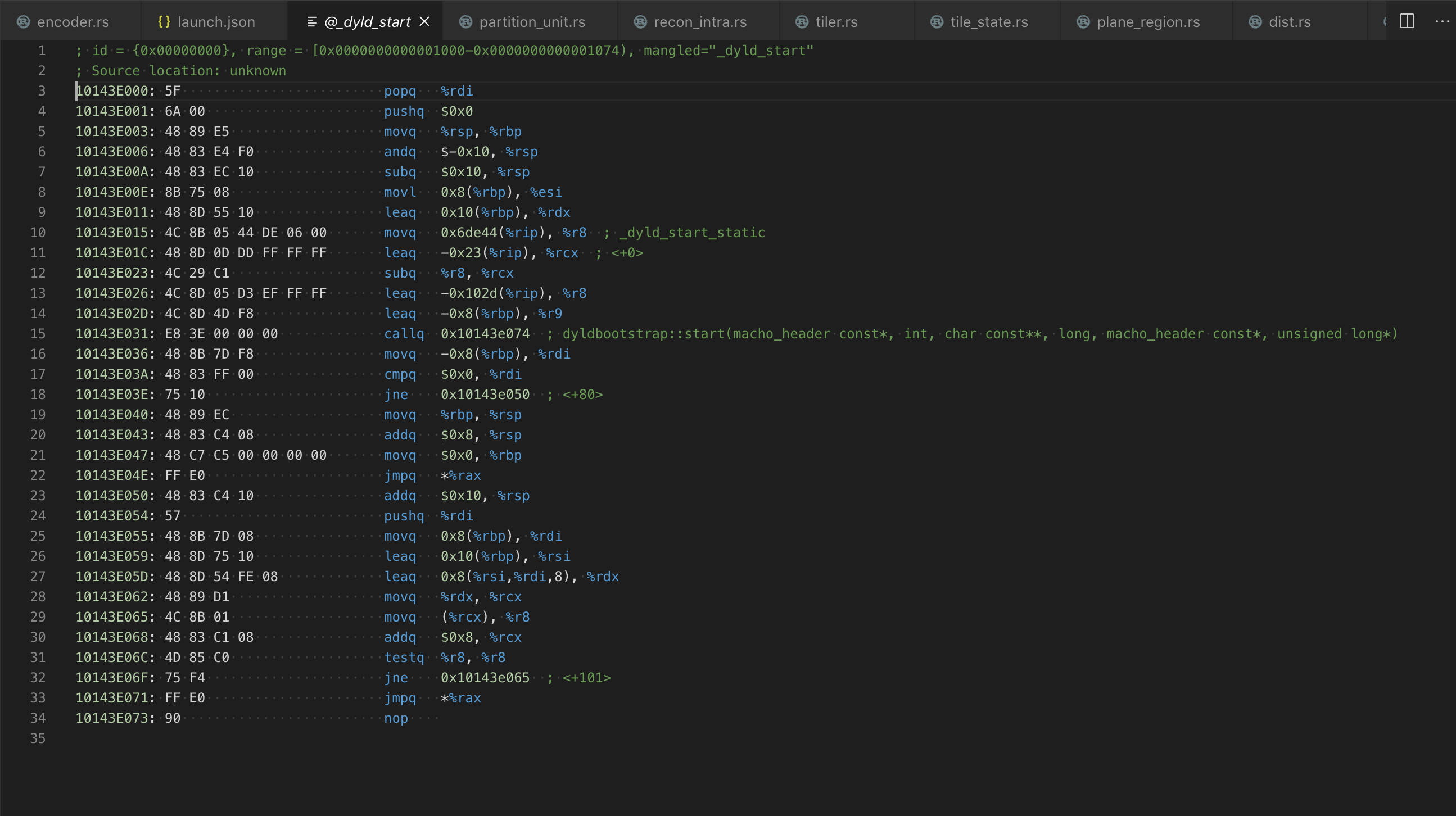 Отладочный запуск rav1e в VS Code на macOS