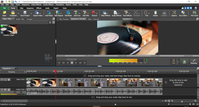 Скриншот интерфейса VideoPad Video Editor