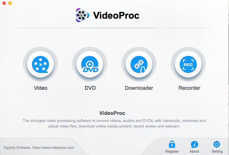 Скриншот интерфейса VideoProc Vlogger