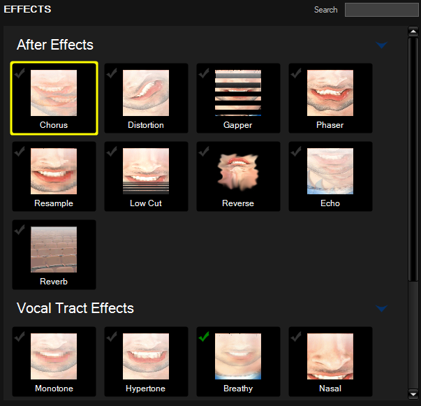 Панель Voice Effects в MorphVOX Pro