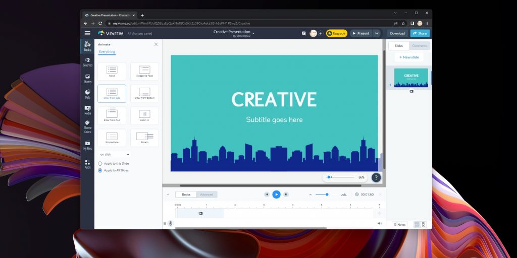 Интерфейс Visme