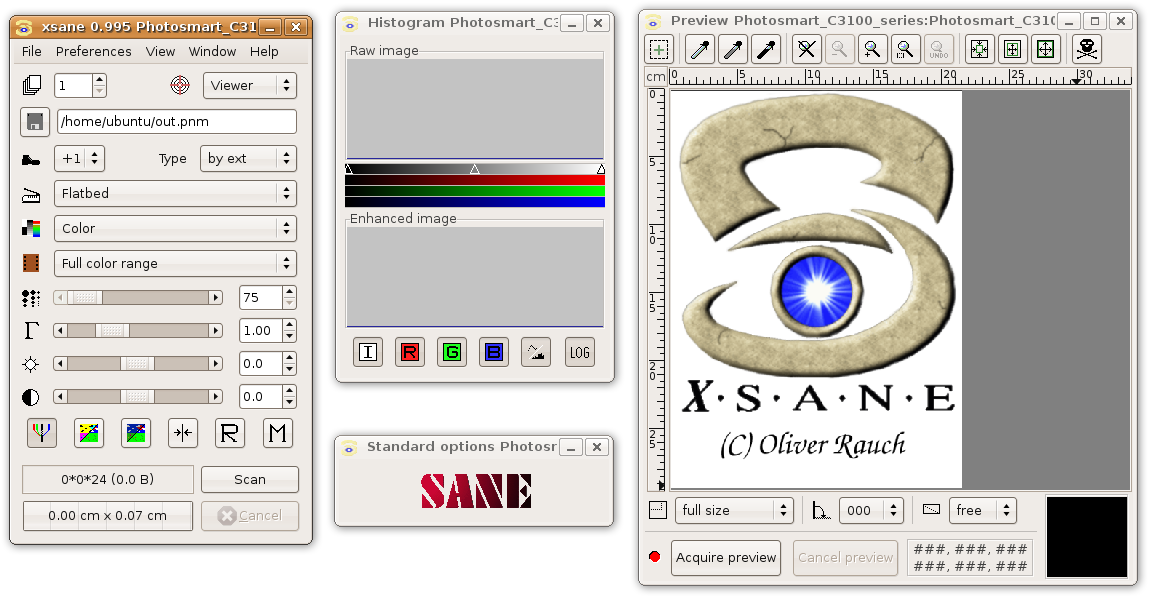 Интерфейс XSane