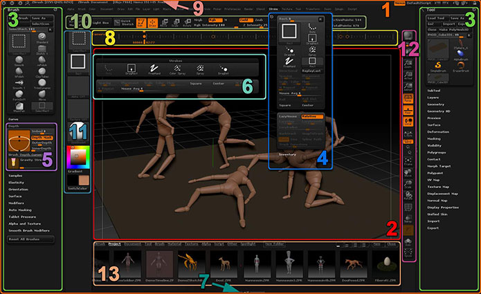 Интерфейс ZBrush