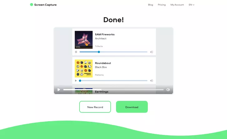 Финальный экран сохранения в Screen Capture