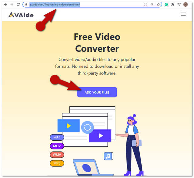 Загрузка файла в AVAide Free Video Converter