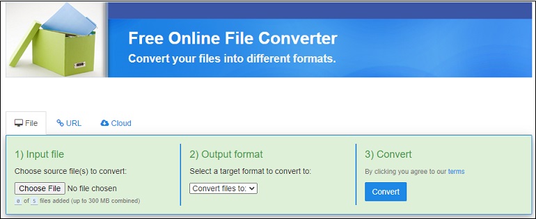 Загрузка файла в FreeFileConvert