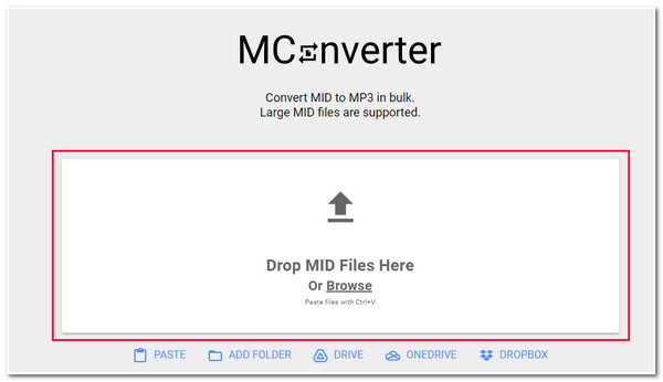MConverter: загрузка MIDI для конвертации