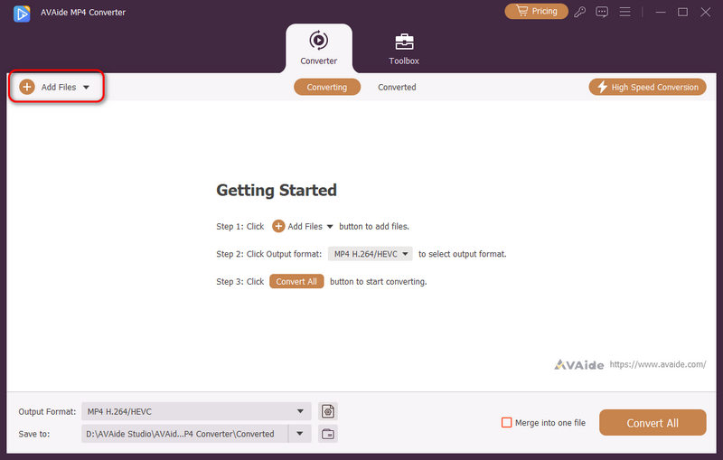 AVAide Video Converter: добавление DivX-файлов