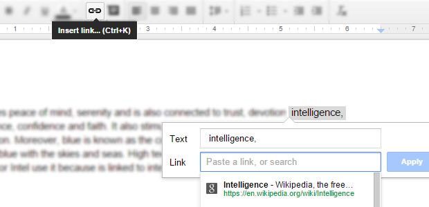Добавление ссылки в Google Docs перед скачиванием PDF