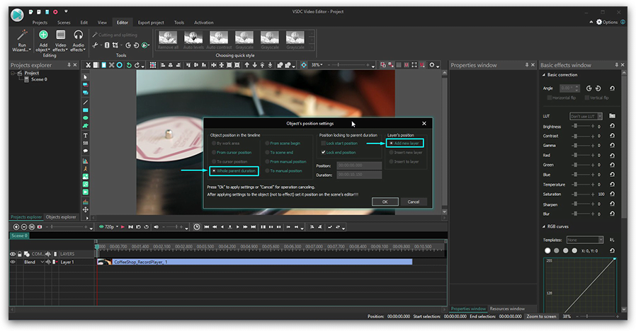 Добавление логотипа в VSDC