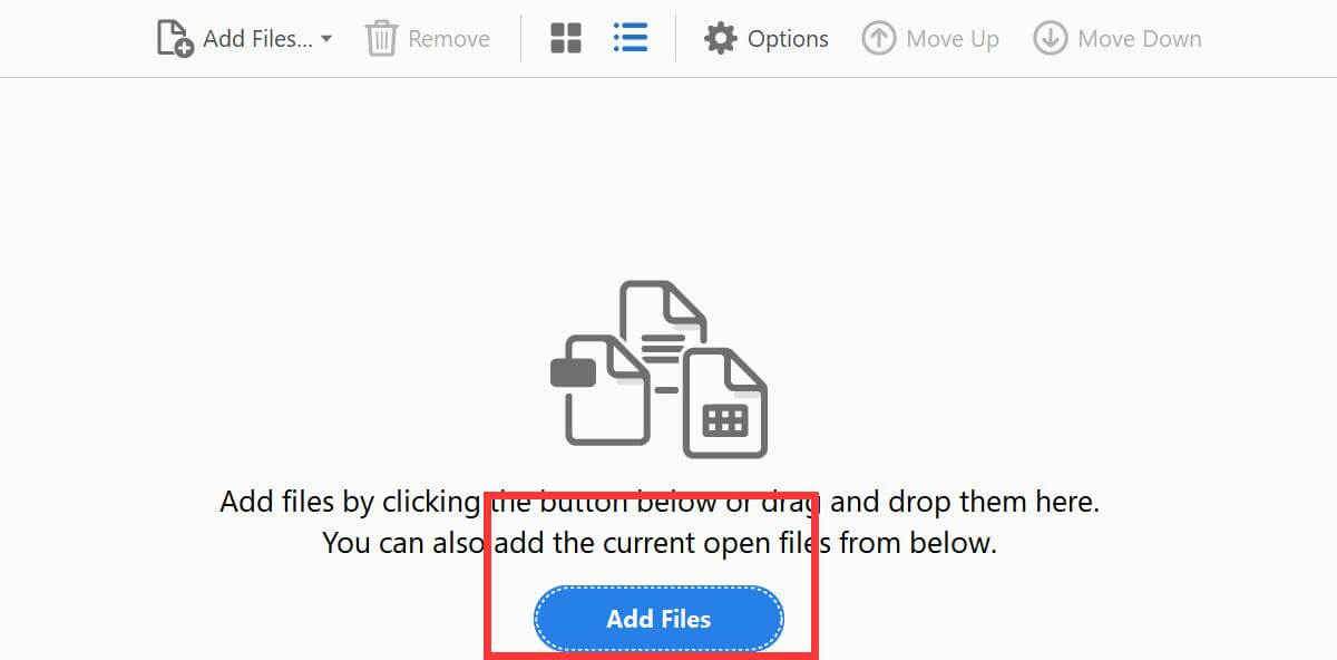 Добавление нескольких PDF в Adobe Acrobat