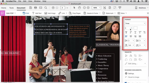 Редактирование текста в Adobe Acrobat