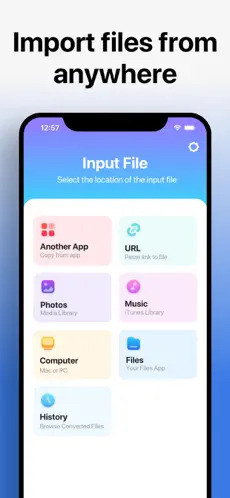Импорт файла в видеоконвертере на iPhone