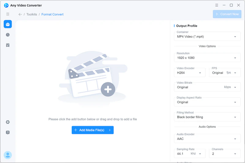 Экран Format Convert в Any Video Converter