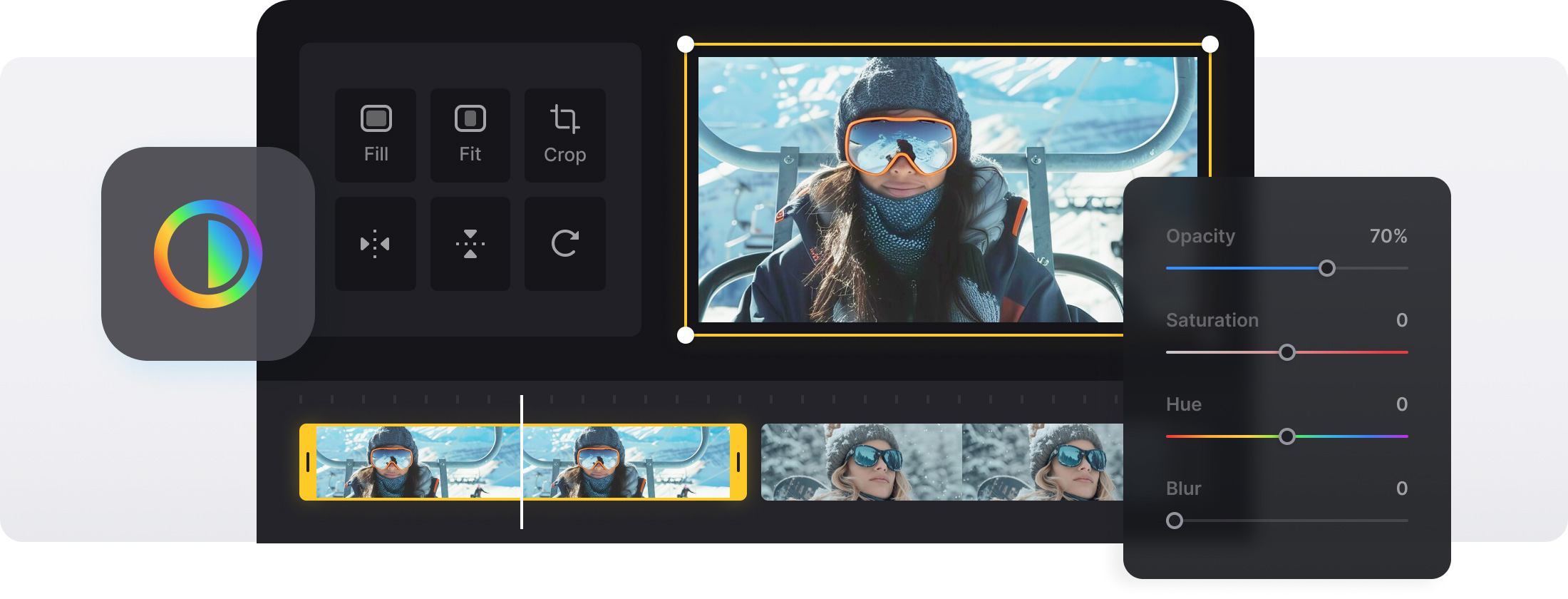 Онлайн-осветление видео в Clideo
