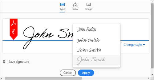 Добавление новой подписи в Adobe Acrobat