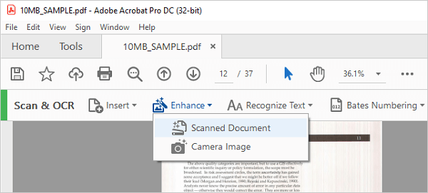Распознавание текста в Adobe Acrobat