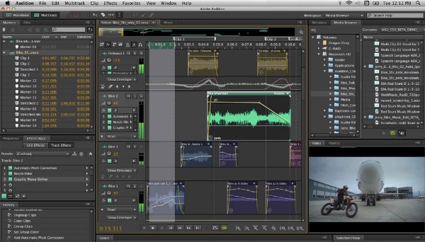 Интерфейс Adobe Audition