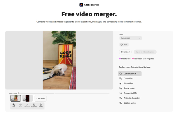 Adobe Express — скриншот интерфейса