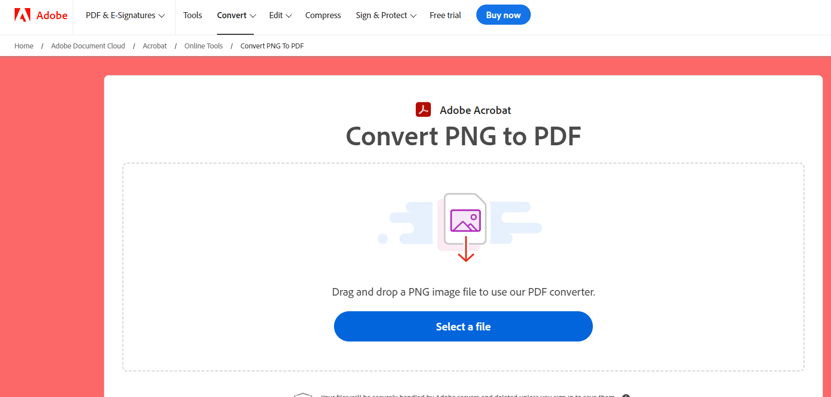 Adobe Acrobat: конвертация PNG в PDF