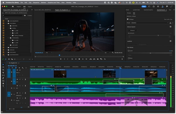 Интерфейс Adobe Premiere Pro
