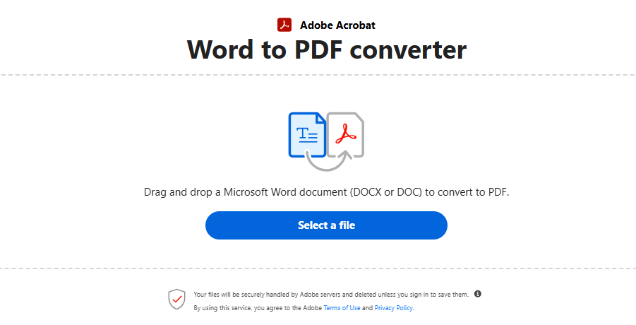 Adobe Word to PDF Online