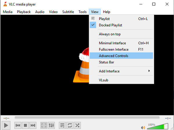 Панель дополнительных элементов управления VLC