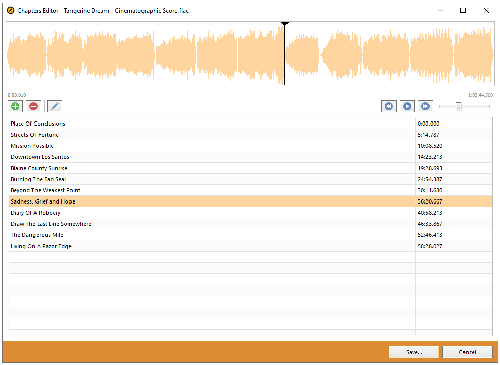Редактор глав в AIMP