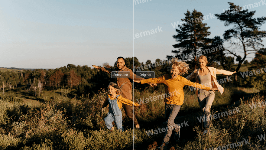 Пример удаления повторяющегося водяного знака в WatermarkRemover.ai