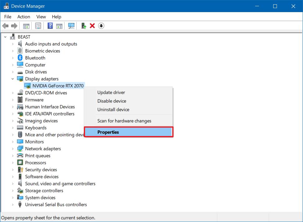 Свойства устройства в Диспетчере устройств