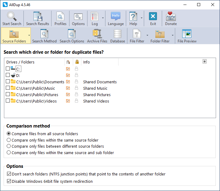 Главное окно AllDup