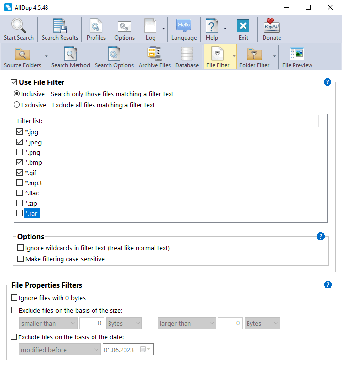 Файловый фильтр AllDup