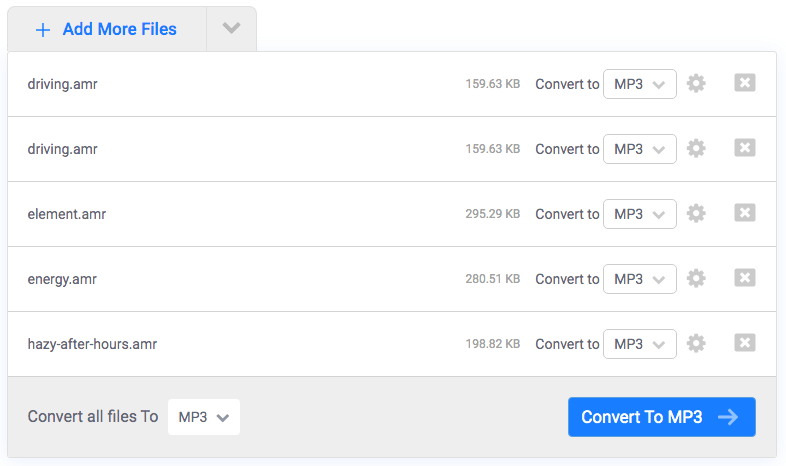 Онлайн-конвертация AMR в MP3 через FreeConvert