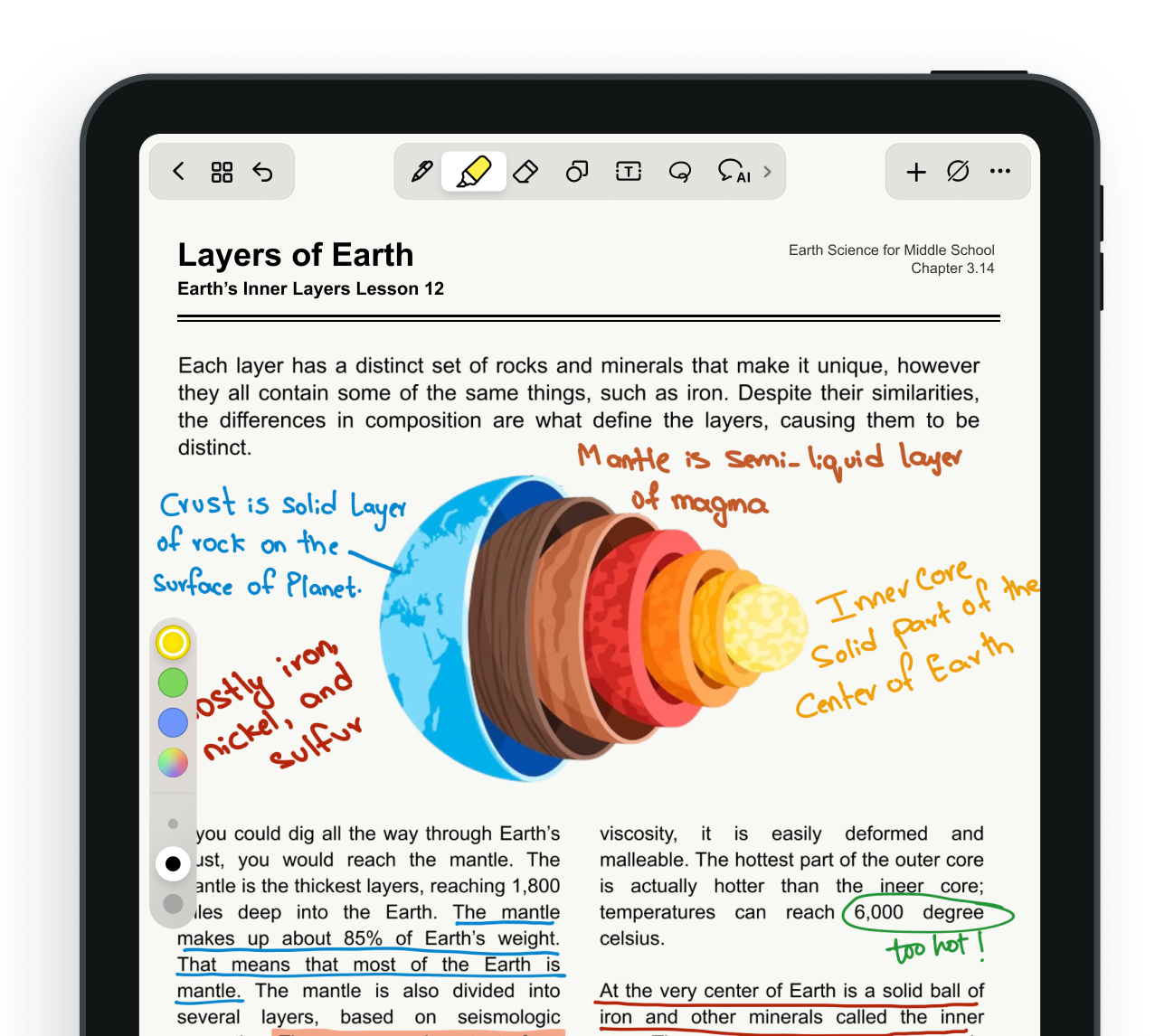 Скриншот интерфейса Noteshelf